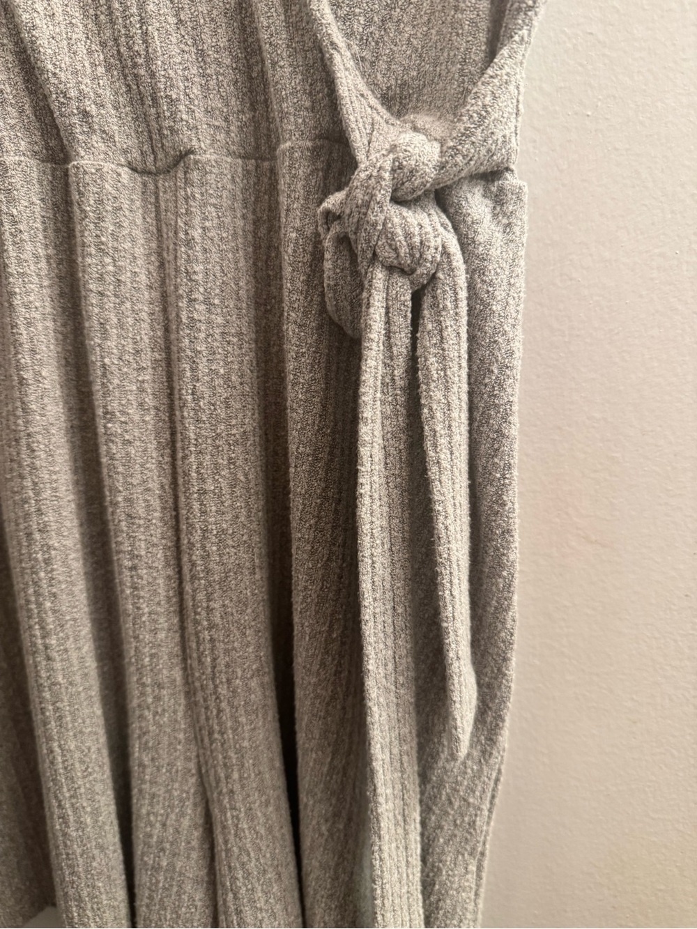 Sleeveless Wrap Knit Romper in Light Gray - Picture 2 of 14